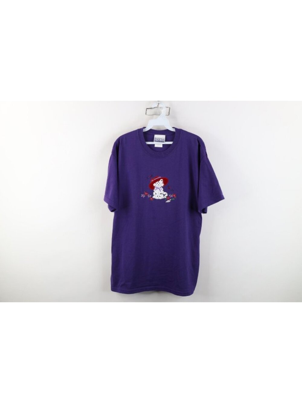 Vintage 90s Streetwear Womens Large Faded Flower Cat Kitten Cat Lady T-Shirt